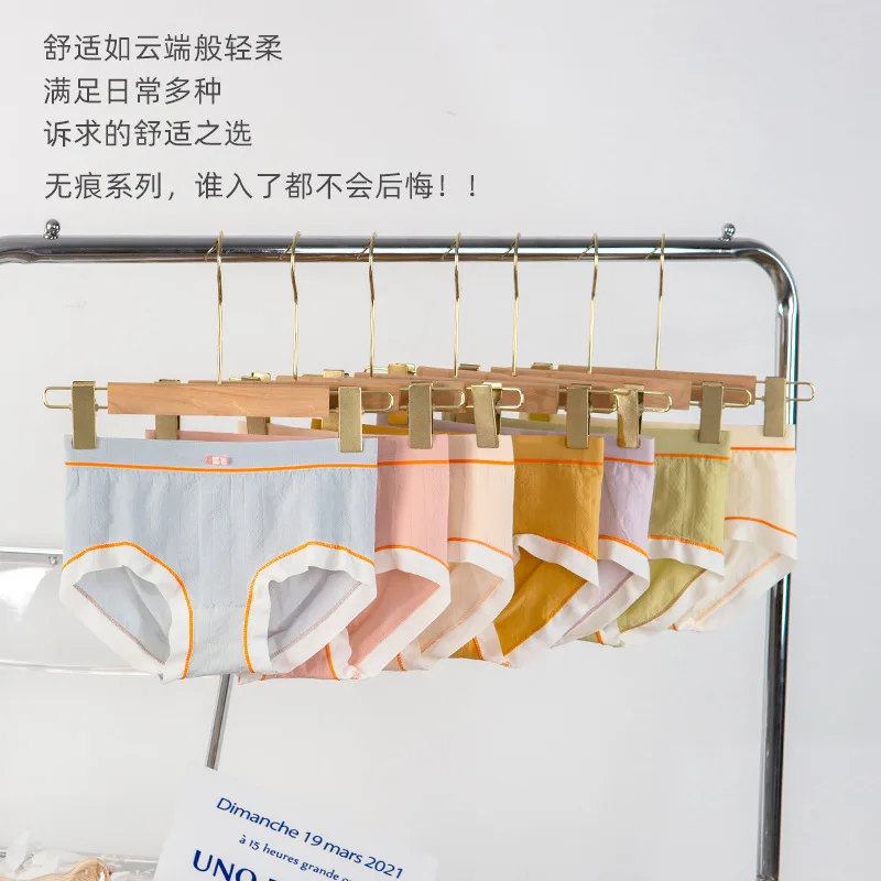 

Caring Pants 1.0 Color Contrasting Cute Bow Girls' Underwear High Elasticity Seamless Breathable Comfortable Triangle Pants for