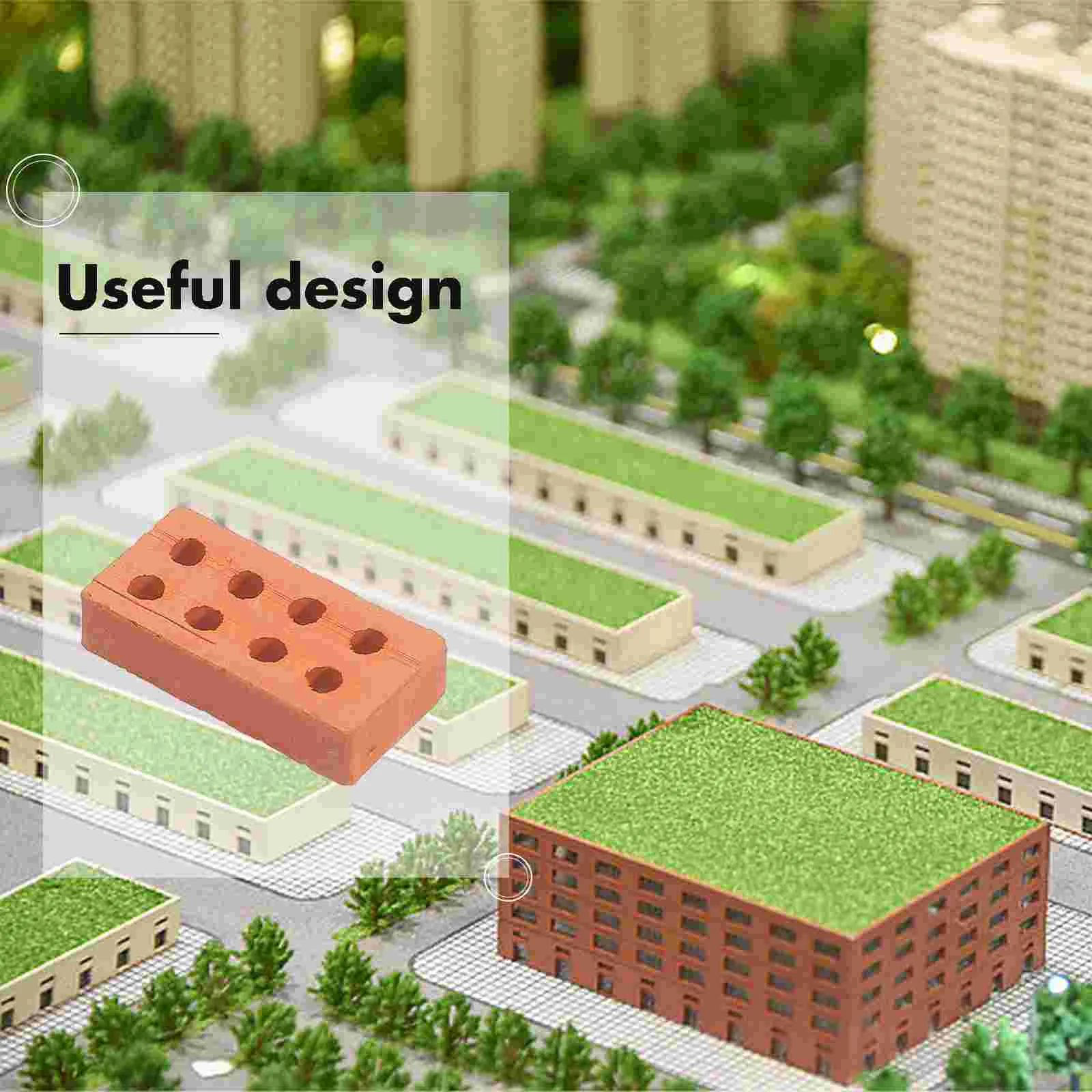 50 Pcs Miniature Wall Brick Bricks DIY Sand Table Models Toy Building Blocks Clay Child