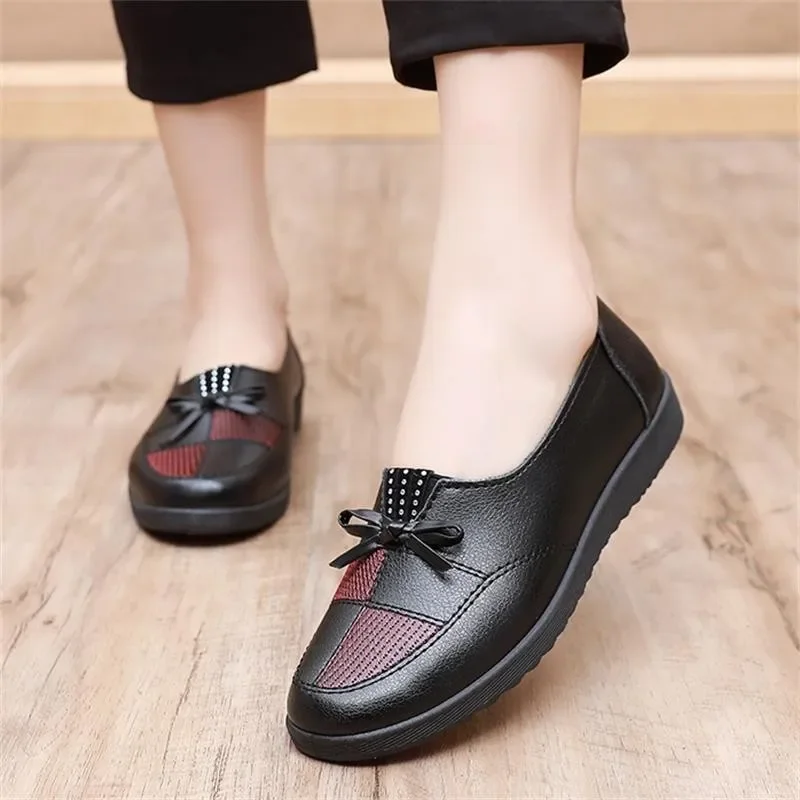 2024 Shoes Women Leather Flats Female Flats Autumn Classic Women's Loafers Casual Leather Mommy Shoes  Zapatos De Mujer