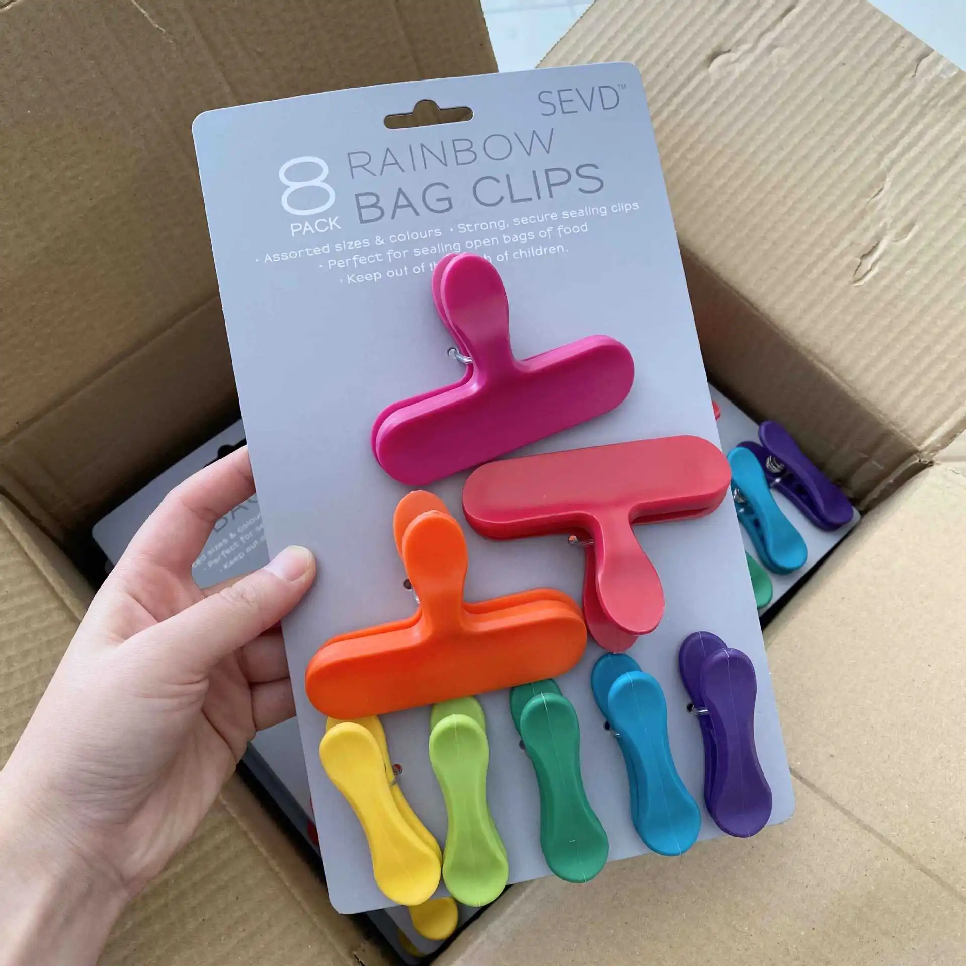 8er-Pack Verschlussklammern, Snack-Clips, Beutelverschlussklammern, Plastiktütenklammern, Lebensmittel-Verschlussklammern
