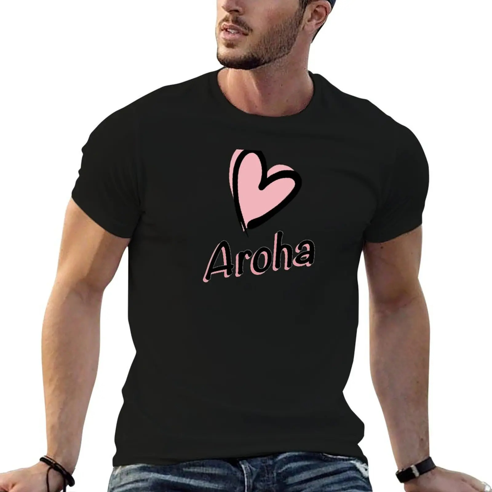 

Aroha in Pink T-Shirt man t shirt cotton t shirts for man graphic funny mens graphic t shirts T-shirt