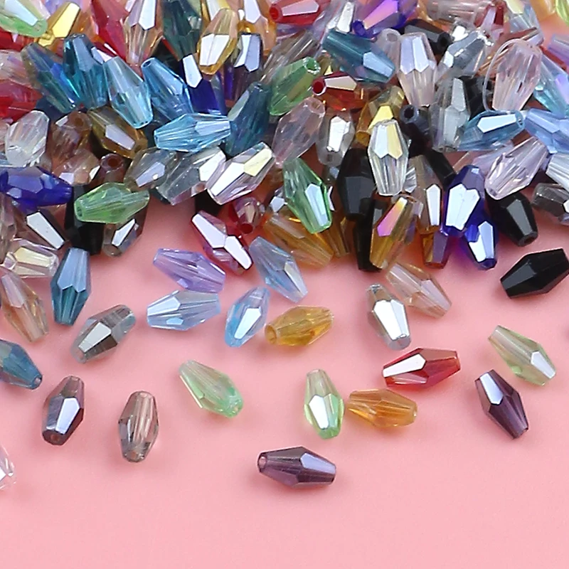 Exquisite Austrian double cone color crystal beads 3 x 6 mm/100 crystal cone beads jewelry DIY bracelet necklace accessories