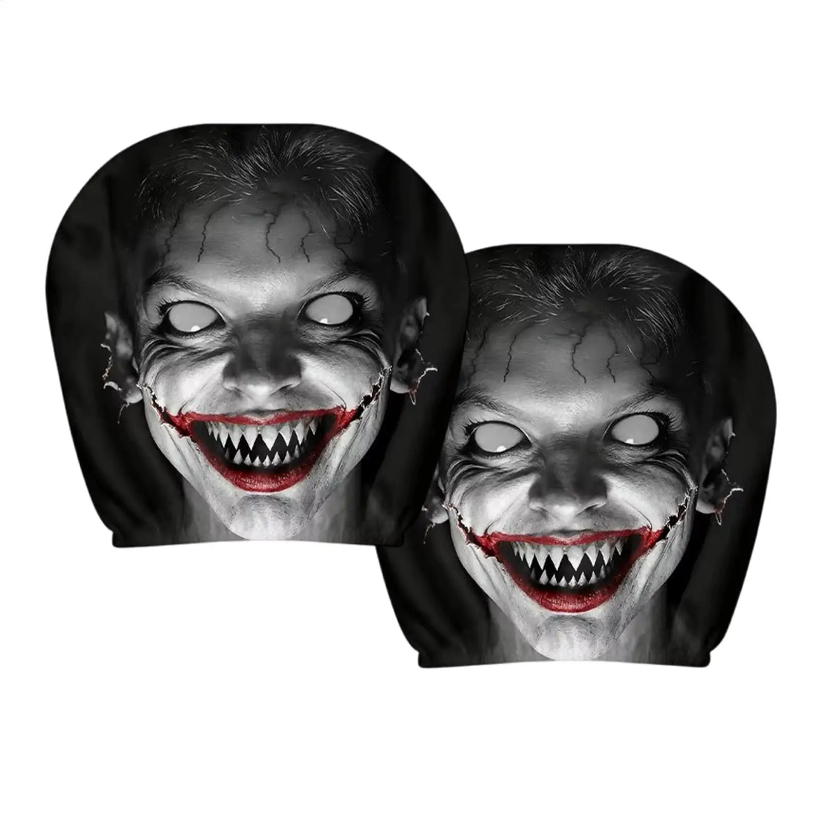 Car Seat Headrest Cover Scary Headrest Covers for Automobile universal pillowcase printed elastic pillow car seat