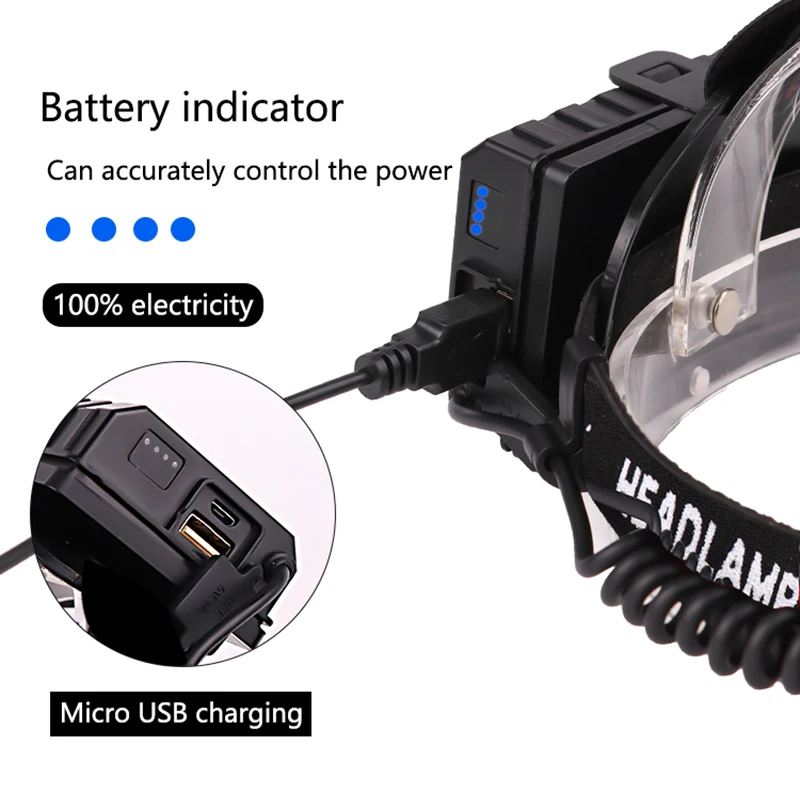 Imagem -04 - Potência Xhp70.2 Farol Led 1000000lm 3*18650 Batterie Lanterna Recarregável Usb Cabeça da Lâmpada Tocha Luz Lanterna Alta