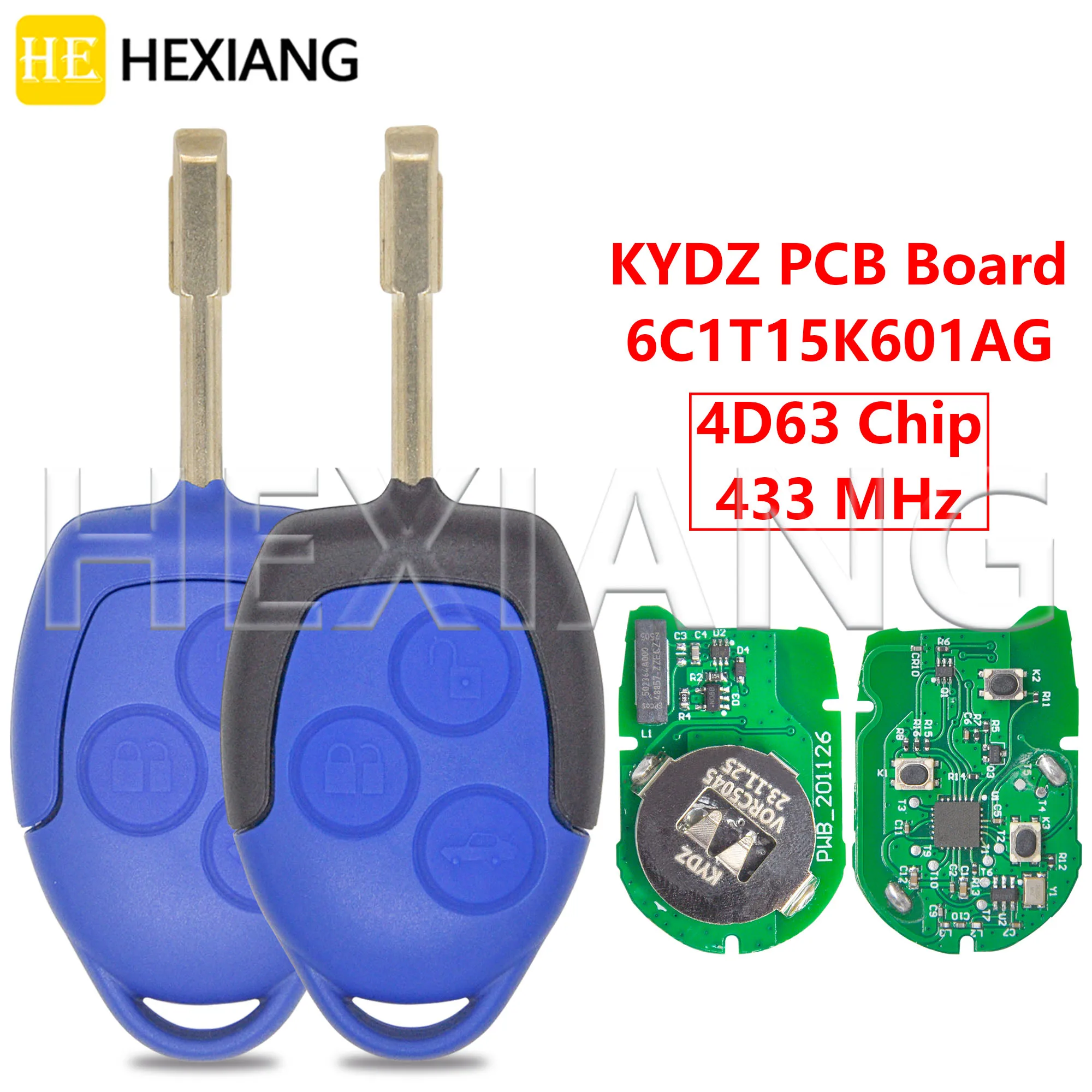 DR KYDZ PCB Board 6C1T15K601AG 4D63 Chip 433MHz Car Remote Control Key For Ford Transit WM VM MK7 2006-2014