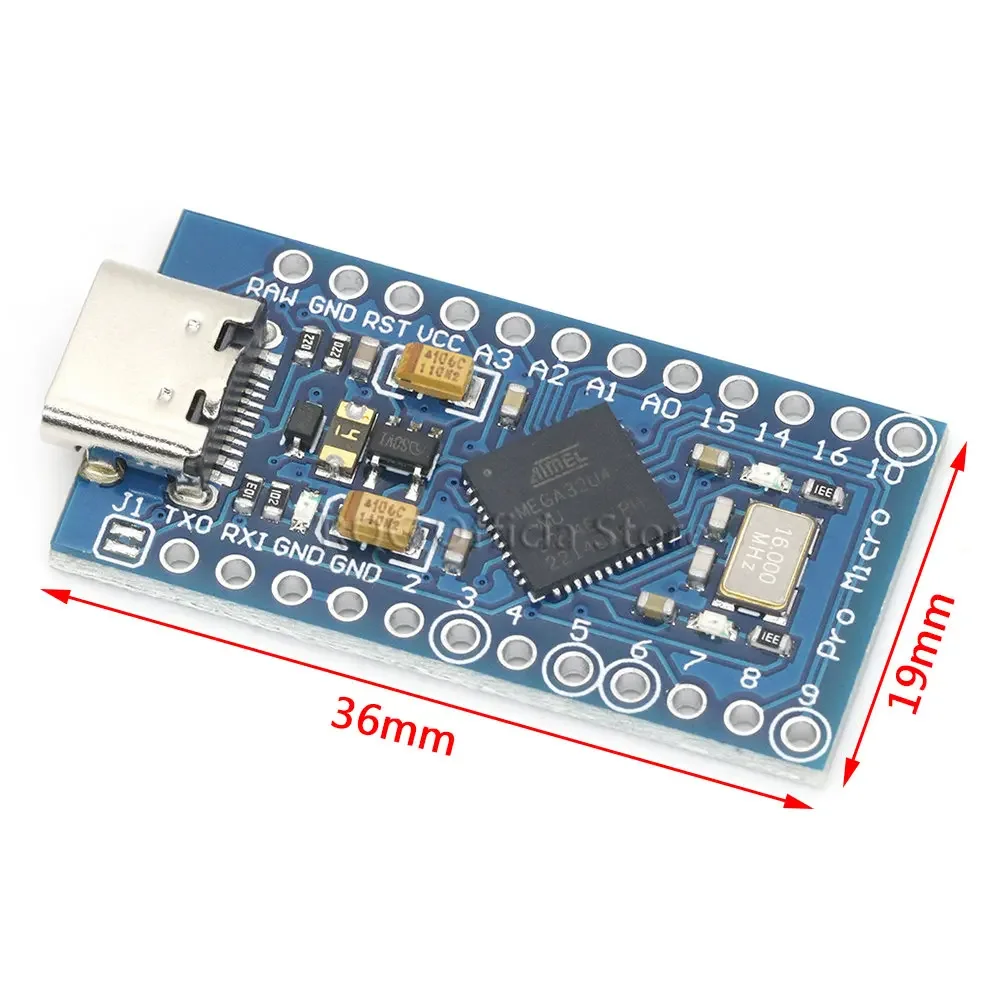 TYPE-C USB ATMEGA32U4 Module 5V 16MHz Board For Arduino ATMEGA32U4-AU/MU Controller Pro-Micro Replace Pro Mini