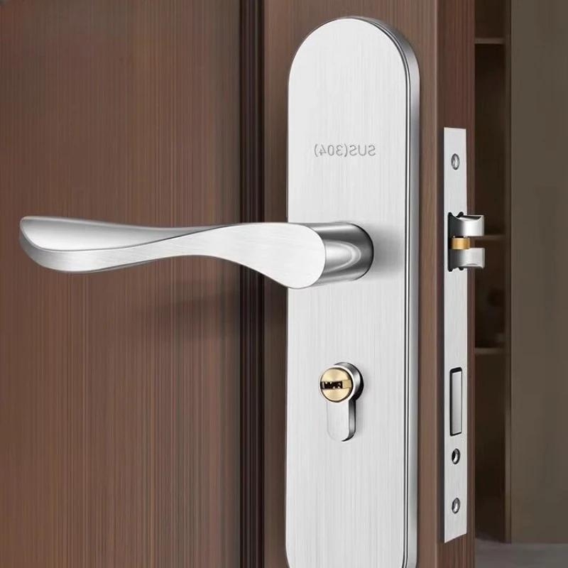 

Simple household universal indoor door lock magnetic silent door handle