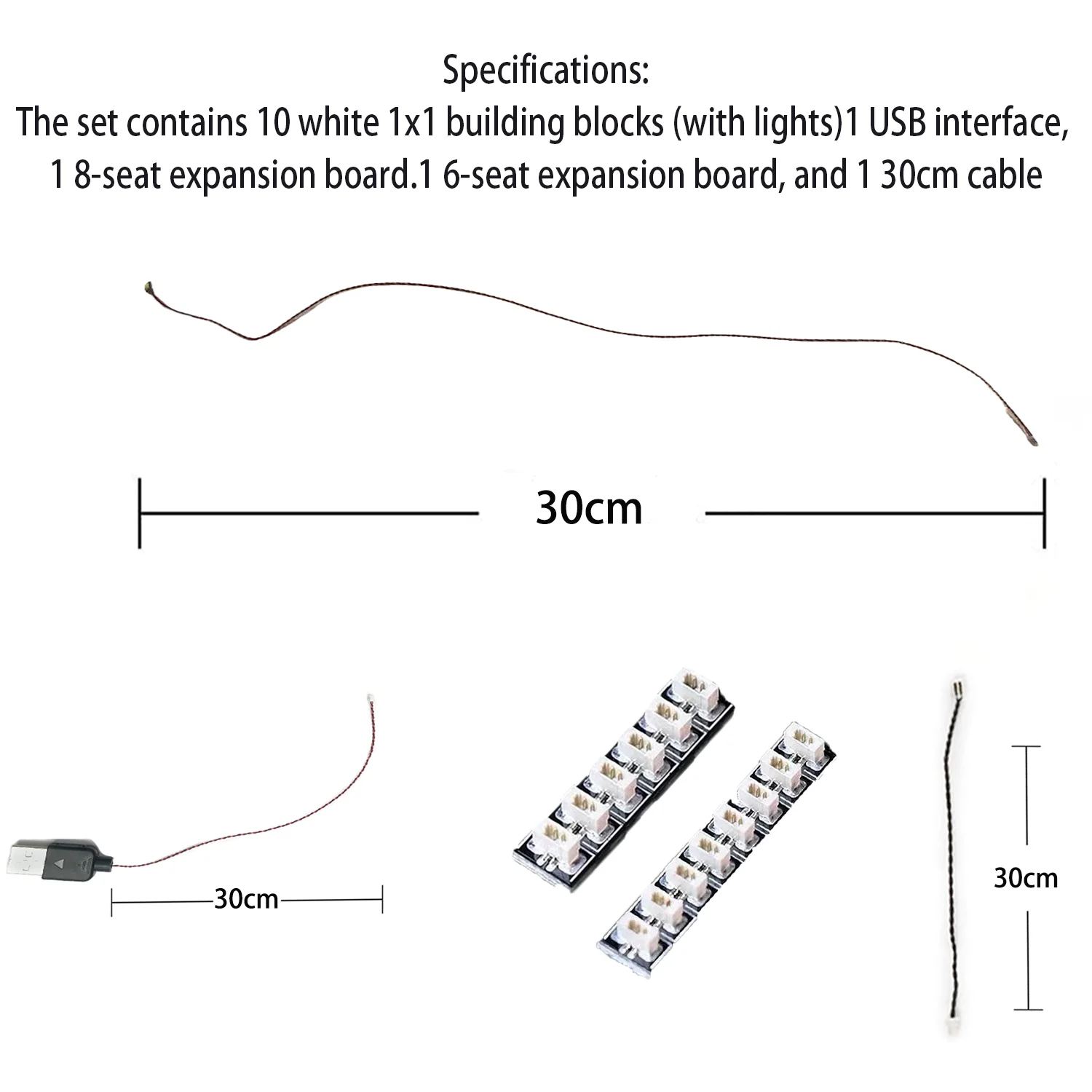 10-teiliges buntes LED-Beleuchtungsset, DIY-Bausteinbeleuchtung, kompatibel mit Lego-Bausteinenmodellen, leuchten Sie Ihren Bau