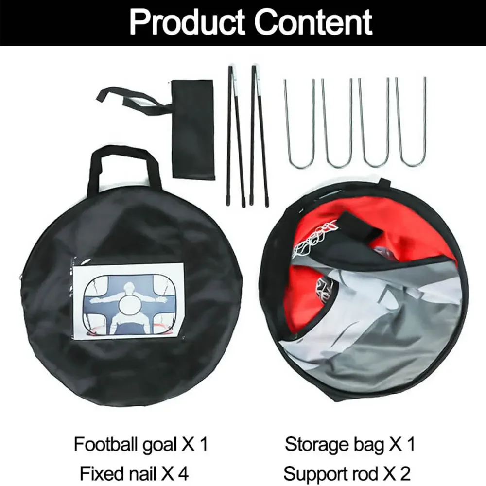 Portería de fútbol plegable, portería de fútbol de nailon, red de objetivo de fútbol para niños y adultos, para patio de juegos, patio trasero, adiestramiento en interiores y exteriores