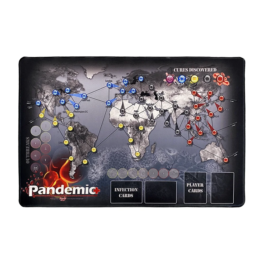 Pandemic Board Game Playmat Map Mat Board Game Accessories Mat Large Original Size 1:1 Scale Map