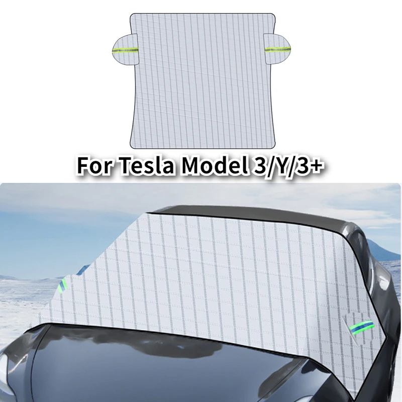 Short Style Snow Shields for Tesla Model 3/Y/3+ Front Windshield Snow Protection Cover Snow Blocking Cover Accessories 2017-2024