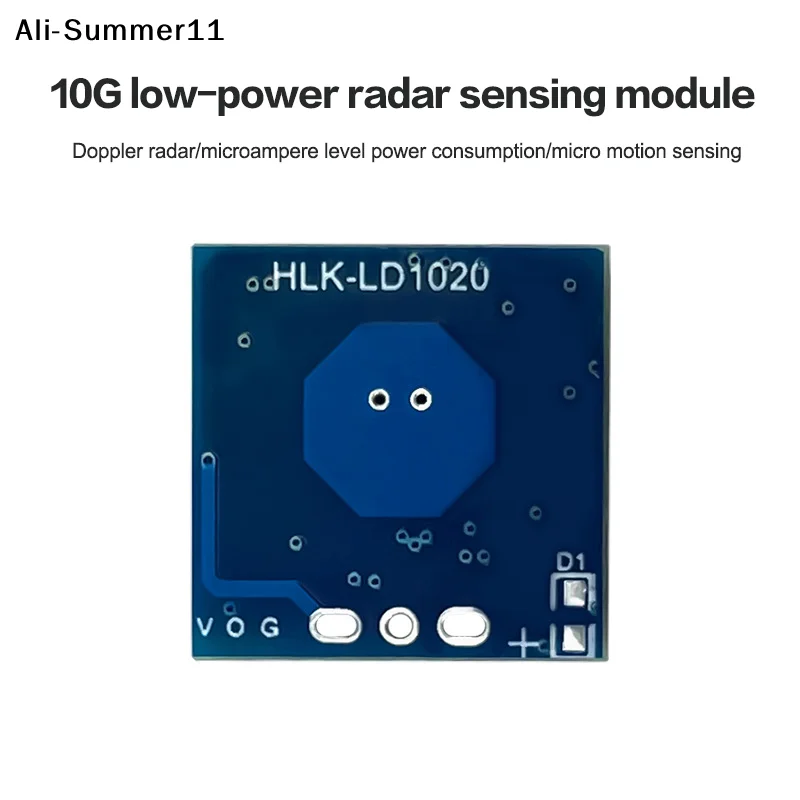 【Hlr】1/3/5 piezas LD1020 10G Módulo de radar de inducción por microondas, sensor inteligente de percepción humana, módulo de sensor de interruptor de inducción