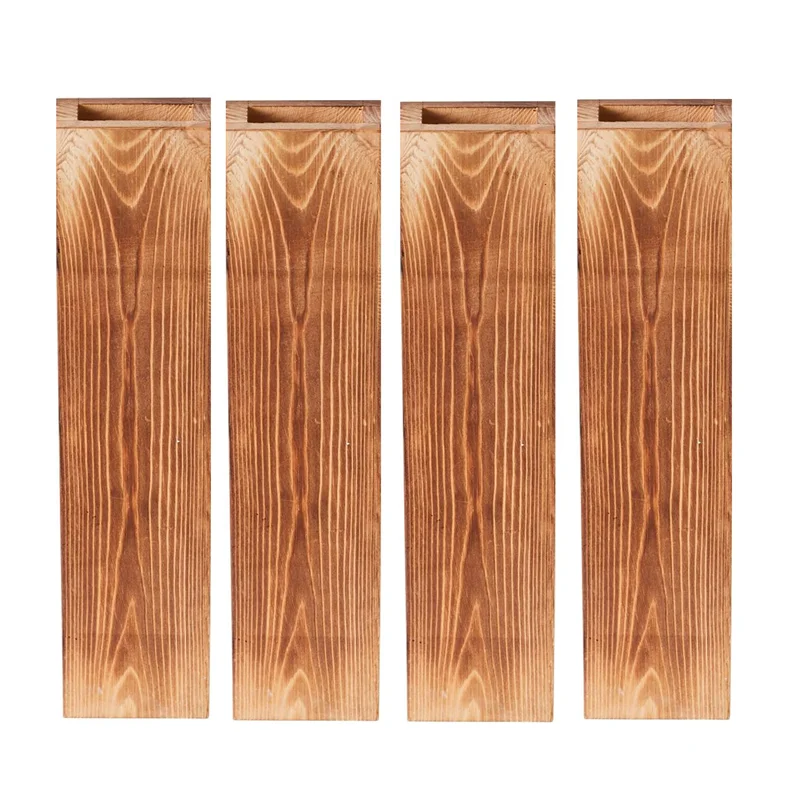 

ABMI-4 Pack Farmhouse Wooden Pocket Wall Vases Wood Wall Decor For Bedroom Living Room,