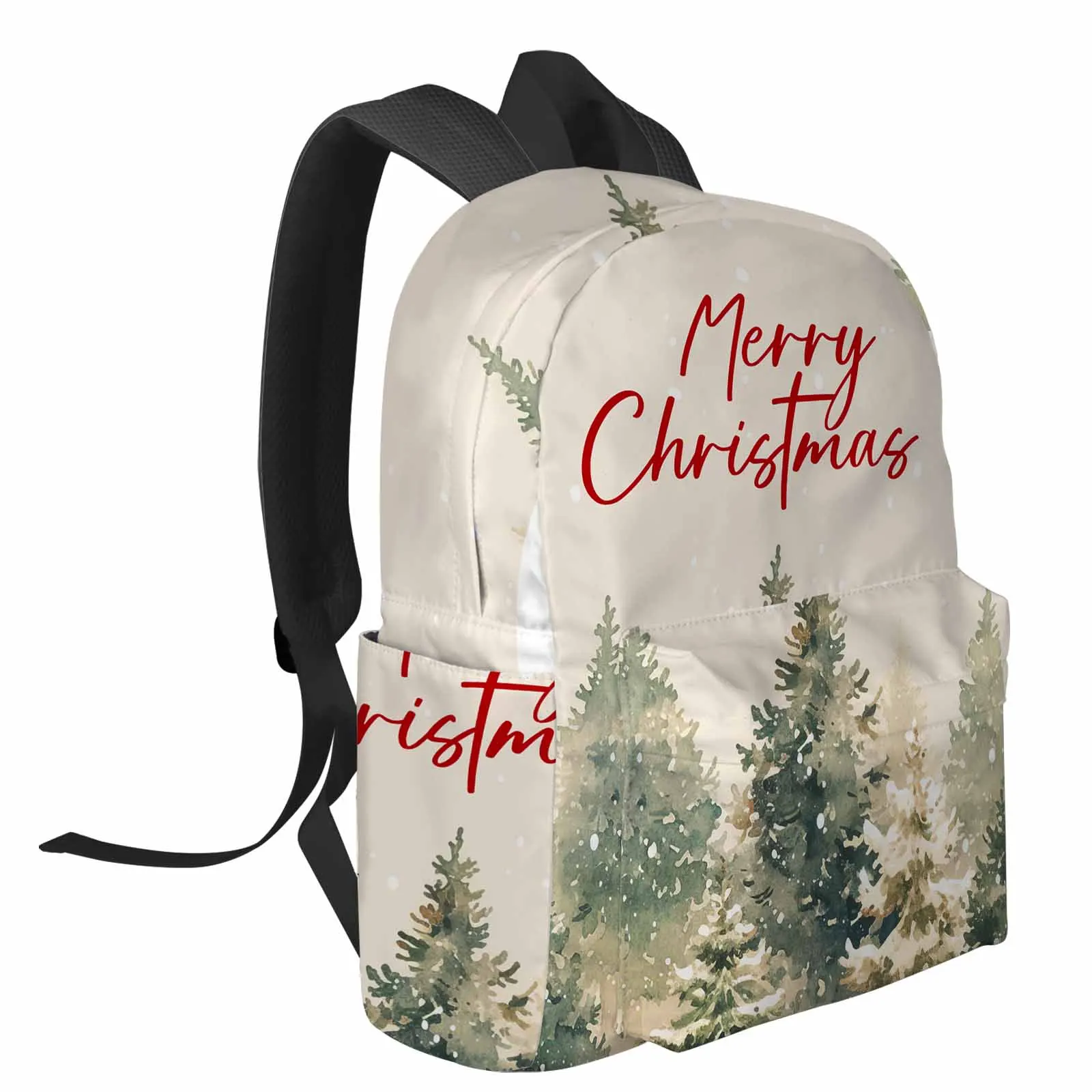 Christmas Tree Snowflake Grid Backpack School Bags for Teenagers Students Laptop Bag Women's Casual Travel Backpack