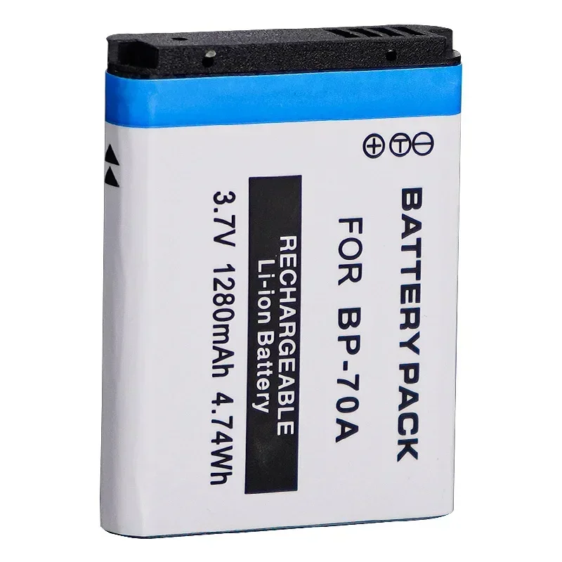 3.7V 1280mAH BP-70A بیٹری سام سنگ کیمروں کے لیے موزوں ہے ES65 ES70 ES75 ES80 PL80 PL90 PL110 PL20 PL120 PL170