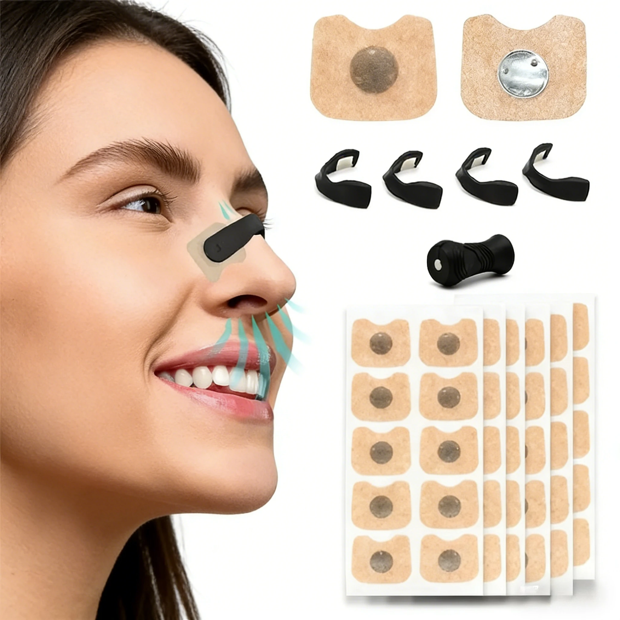 

Nasal Dilator Anti Snoring Nose Clip Sleeping Breathing Aid for expand nasal passages to increase air intake and airflow.