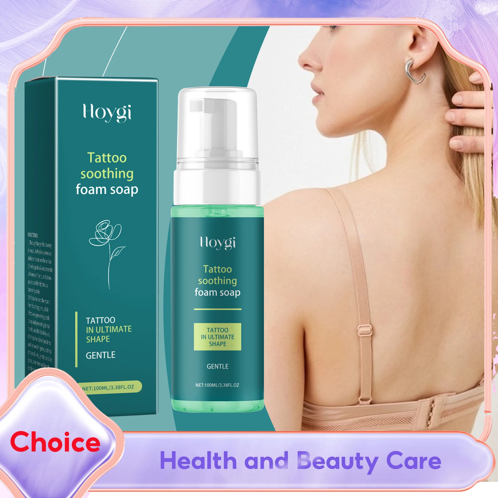 

Tattoos Remove Foam Mousse Deep Cleaning Pigment Fading Natural Painless Non Irritating Prevent Color Residue Clean Skin Mousse