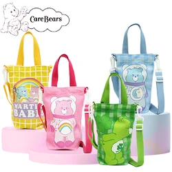 MINISO Cartoon Carebears Crossbody Canvas Mobile Phone Bag 20*9cM Boys & Girls Portable Crossbody Cup Bag Portable Storage