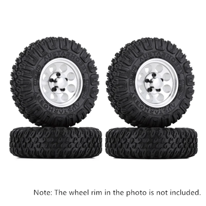 4PCS 85MM 1.55 Inch Tires Tyre for 1/10 RC Crawler Car Axial Jr D90 CC01 LC70