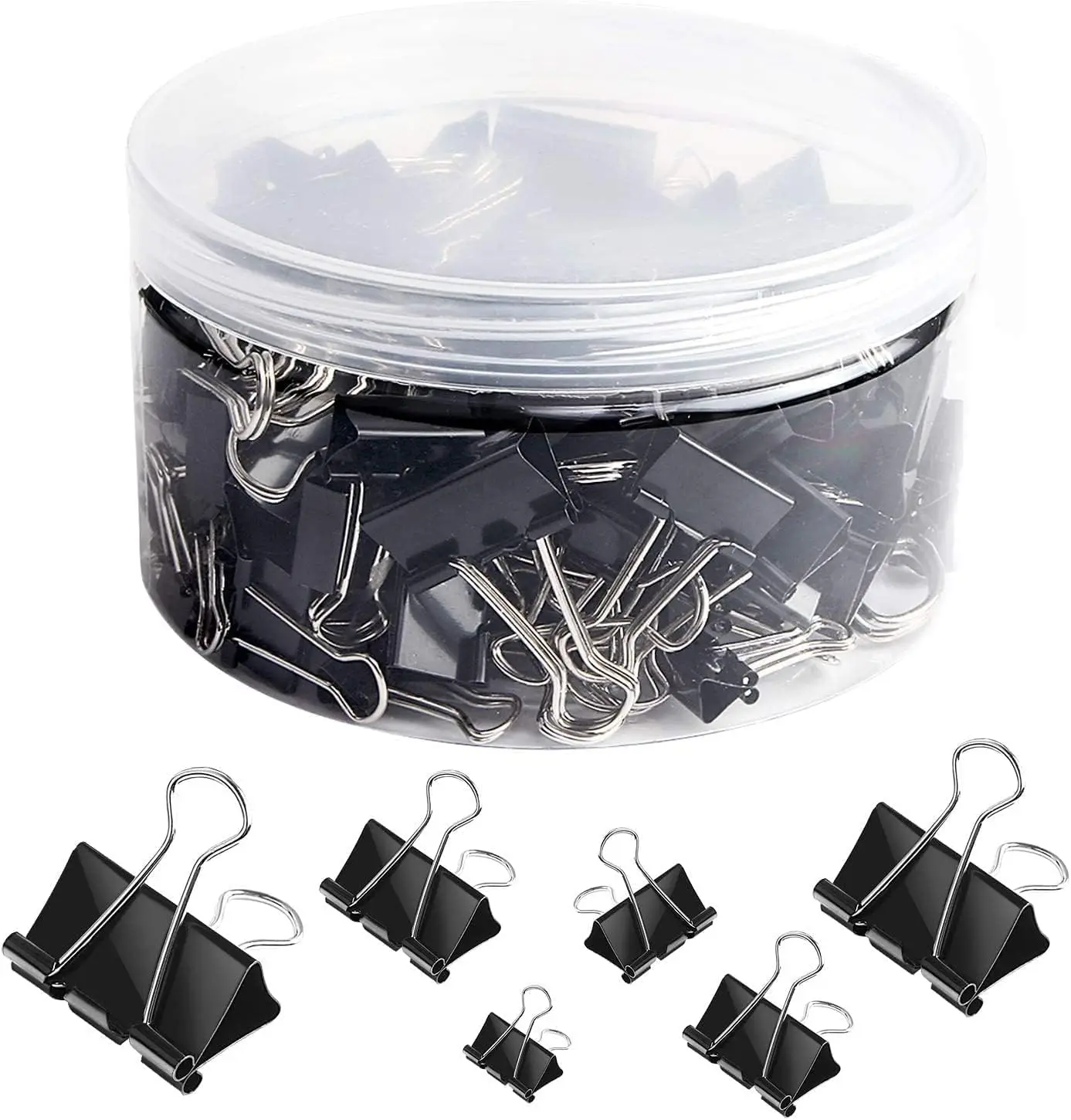 110 PCS Binder Clips Assorted Sizes, X Large, Large, Medium, Small, Mini and Micro, Binder Clips