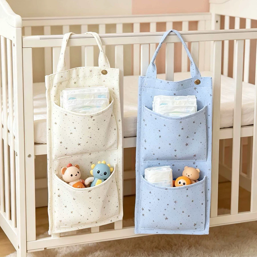 New Star Pattern Hanging Storage Pouch Door Mount Underwear Socks Organizer Dorm Garbage Bag Storage Holder Household Storage To