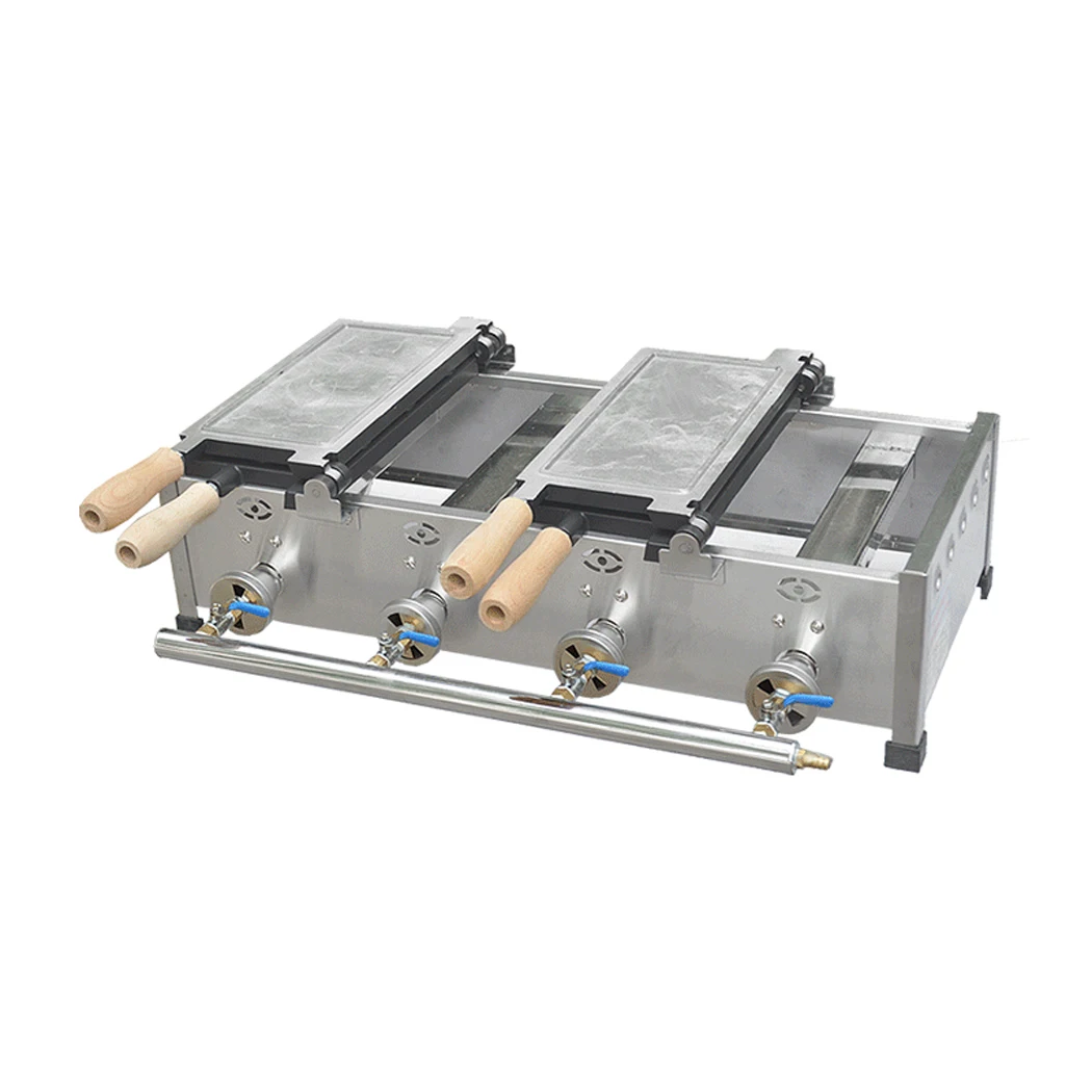 صانع تاياكي من نوع الغاز 6 قطع/آلة وافل السمك/شواية كعكة السمك