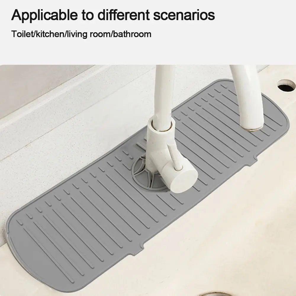 Useful Drying Mat Water Catcher Faucet Mat Sink Splash Guard Draining Pad Countertop Protector