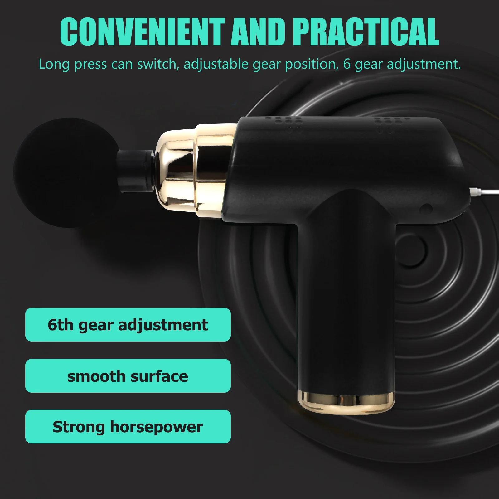 1 Set Mini Muscle Massager 6-Speed Adjustable Percussion For Deep Tissue Relaxation Portable Home Gym