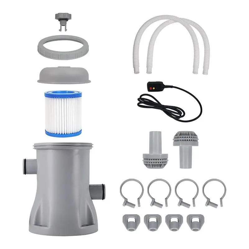 A89E-Pool Cleaner Circulation Filter Pump 110V-240V Swimming Pool Filter Pump Transparent Filter Pump EU Plug