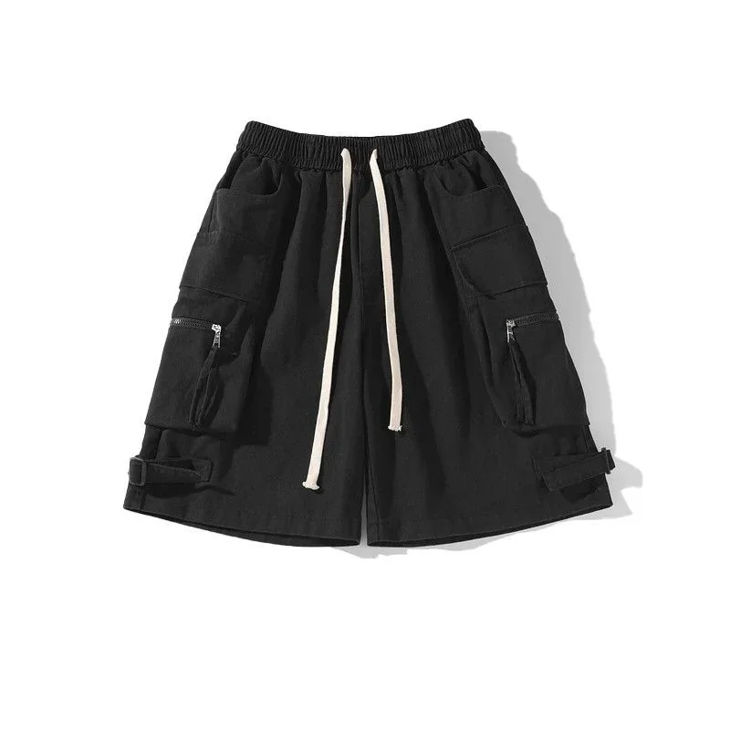 Summer Dark Techwear Shorts Women Vintage Casual Shorts Big Pocket Harem Short Pants Emo Punk Capris Teen Beach Bottom Goth