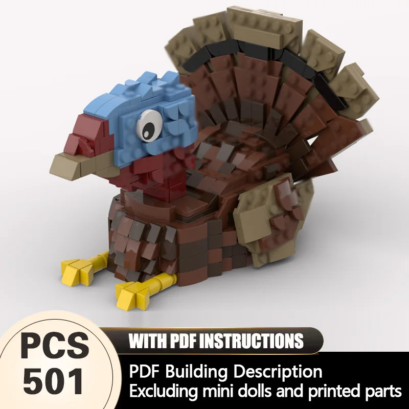 

Creators Animal Series Model MOC Building Bricks Large Turkey Modular Technology Gifts Holiday Assemble Children Toys Suit