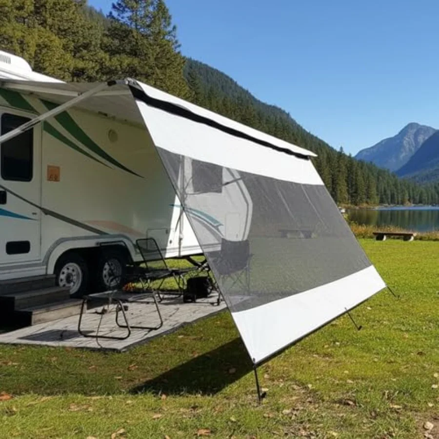 

Солнцезащитная сетка Mesh Ox 8'×17'3' для тентов автодомов, кемперов и прицепов, универсальная, с полным комплектом для установки, цвет черный