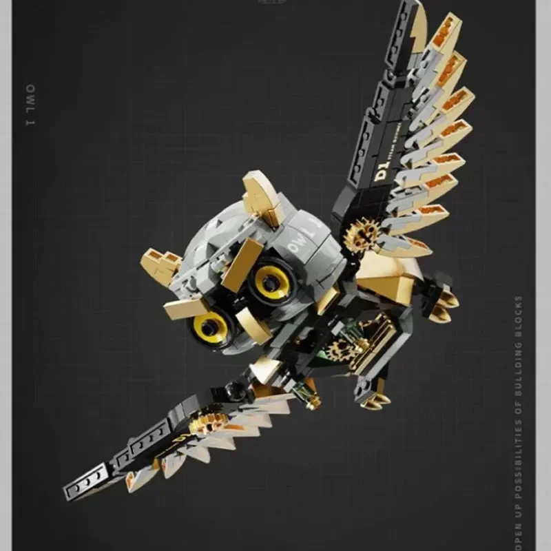 Steam Owl Punk Building Blocks Brinquedos para Crianças, Modelo de Montagem de Puzzle Mecânico Série Steam Série Egg Presente Mecânico