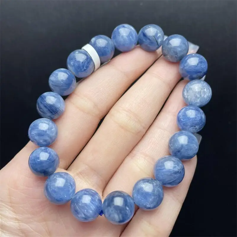 

9MM Natural Kyanite Bead Bracelet Women Reiki Healing Fengshui Strand Jewelry For Female Gift 1PCS