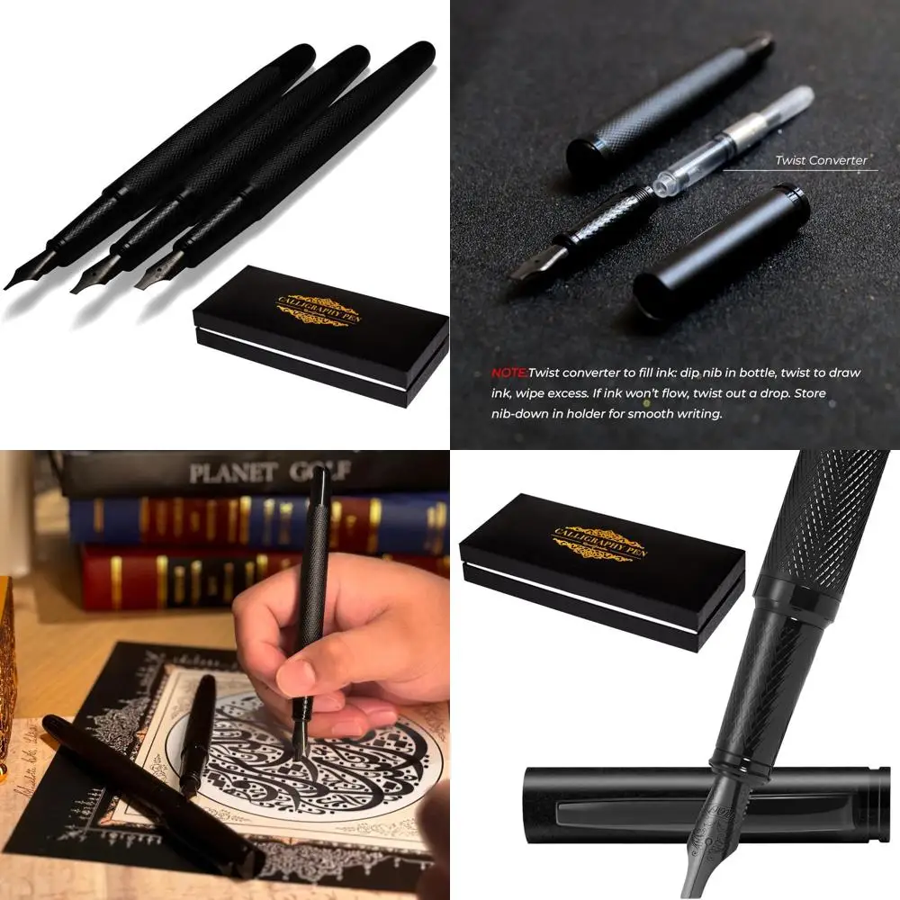

Elegant Oblique Nib Calligraphy Gift Set: 3-Piece Set with 1mm, 2mm, and 3mm Pens for Arabic, Farsi, Urdu, and Hebrew Script