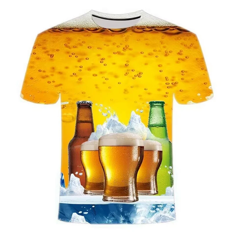 Just Beer It 3D Printing T Shirt Man Summer O-Neck Short Sleeve Oversized Top Casual Tee Loose Streetwear Unisex Harajaku
