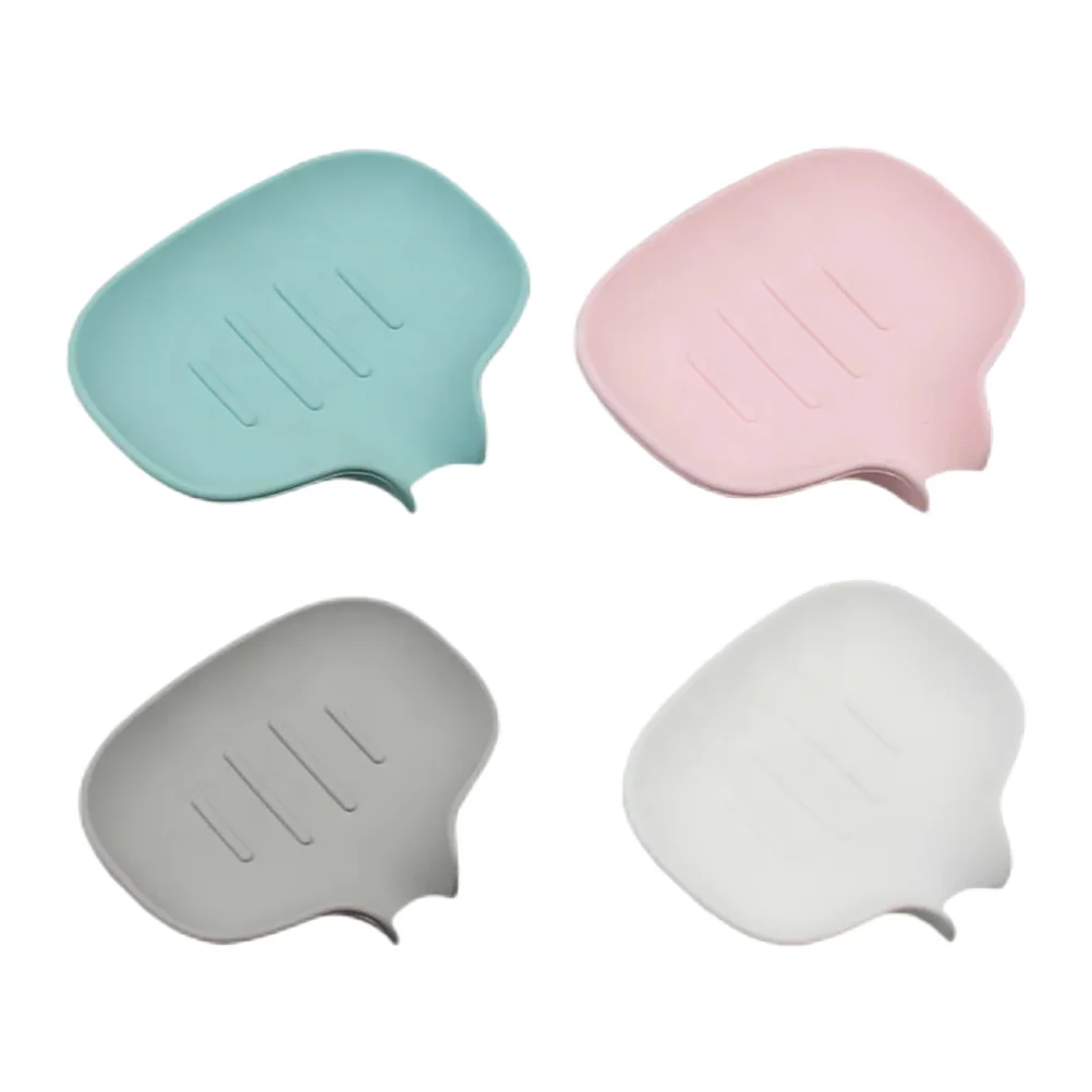 

4Pcs Simple Soap Storage Box Silicone Draining Soap Holder for Bathroom Kitchen Travel Portable Home Essentials