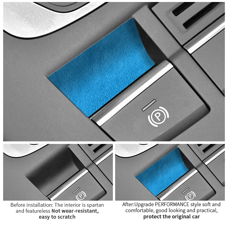 For Audi Sport Performance 8V A3 S3 (2014-2019) Made of Alcantara Car Handbrake Button Knob Trim Sticker Interior Accessories view 2