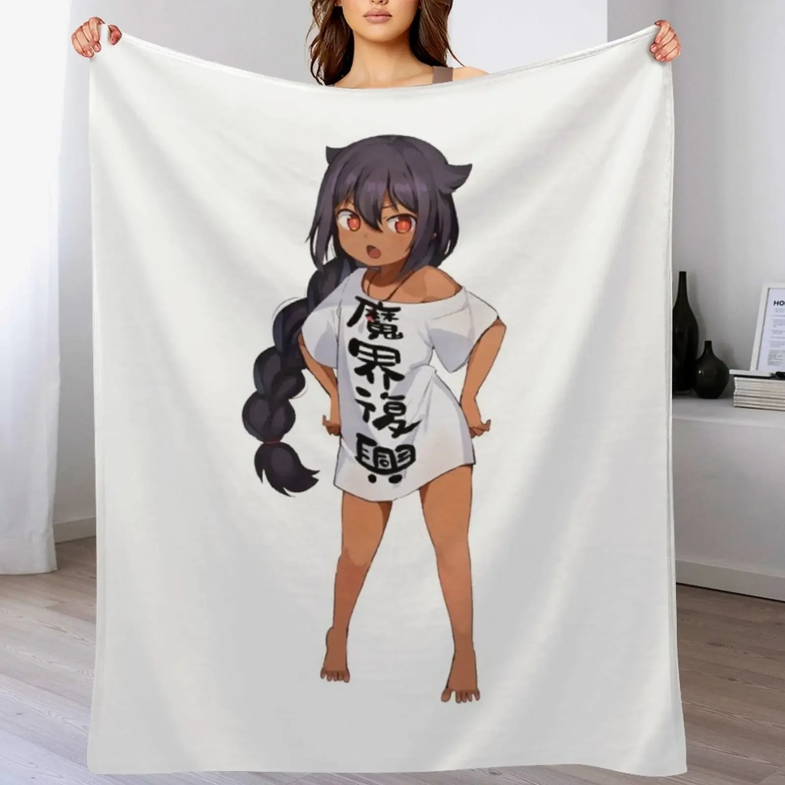 بطانية رمي بتصميم ممتع من Jahy-sama للبطانيات القطيفة المزخرفة للأريكة والشعر