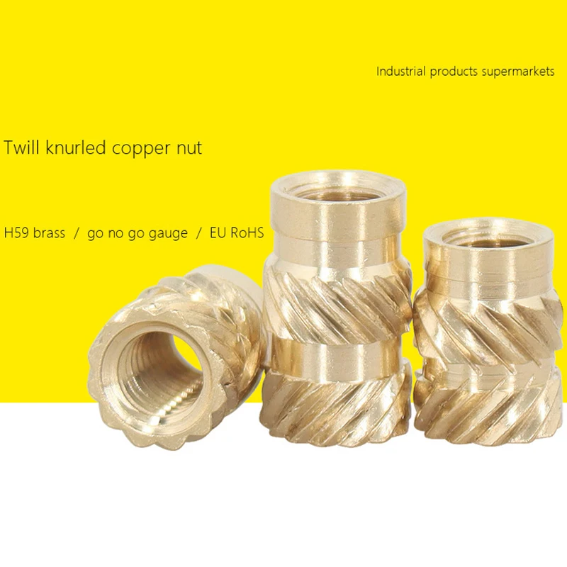 10PCS 3D Print Plastic Board Nuts Inserts M1.0-M8 Brass Insert Nut Hot Melt Heat Knurled Embed Injection Copper Insertnuts Set