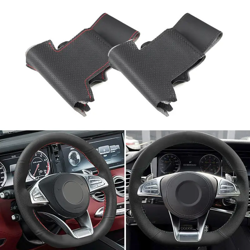 Car Accessories Steering Wheel Cover Trim For Mercedes Benz S-Class S500 A-Class AMG A45 C 43 63 2015 2016 2017 2018