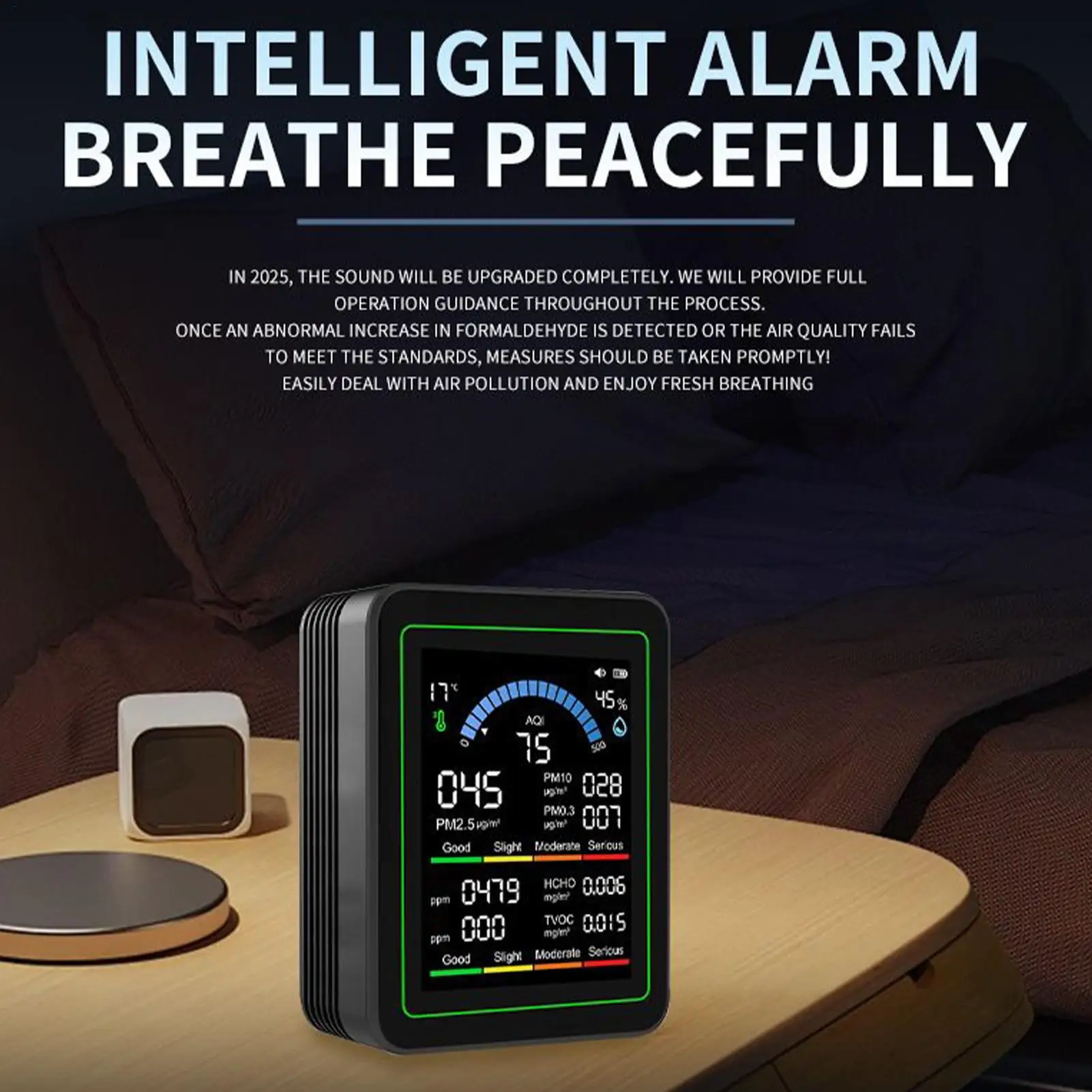 

Домашний тестер воздуха, портативный измеритель качества воздуха в помещении, монитор, портативный датчик, измерительное устройство для спальни, комнаты, дома, офиса, помещения