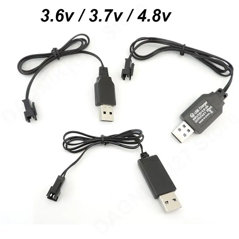 3.6V 3.7V 4.8V 250mA NiMh/NiCd Battery USB Charger Cable SM 2P Forward Plug Remote Control Car USB Charger Electric V27