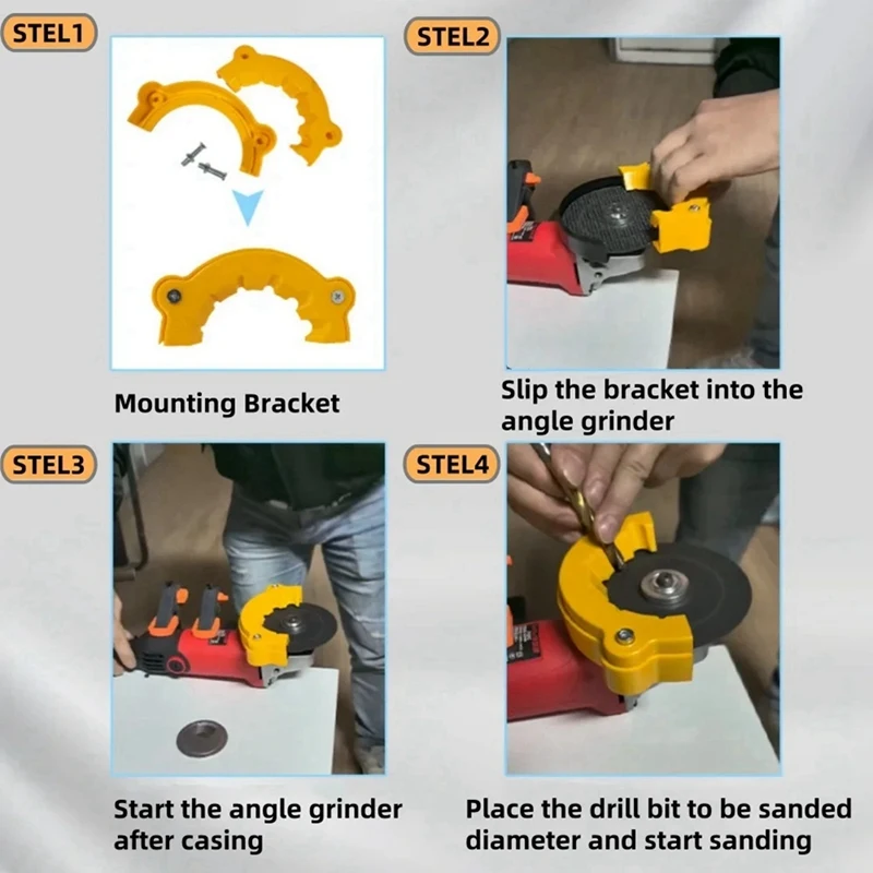 A14F-3 Sets Drill Bit Holder With Quick Release Guard For Angle Grinder Twist Drill Sharpener