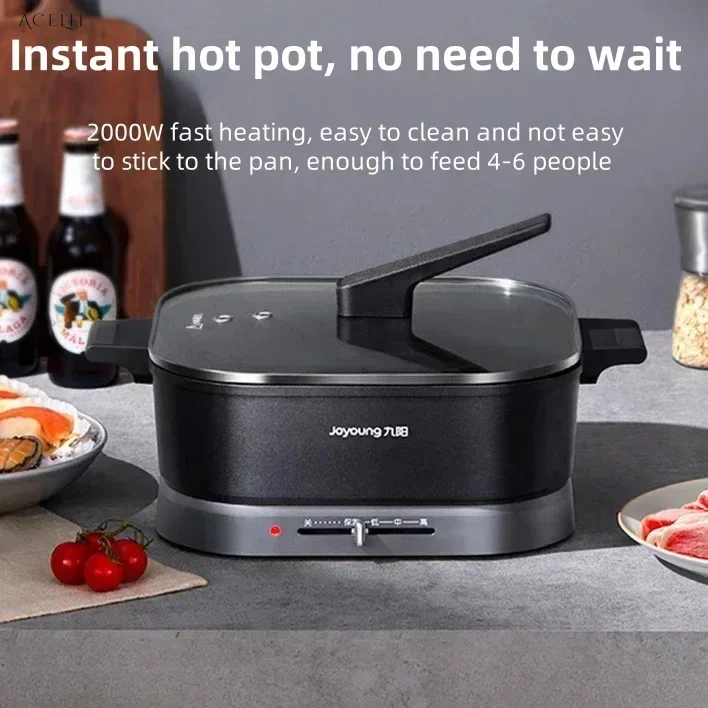 Household electric hot pot. Multifunctional. Electric frying pan and cooking pot combo.