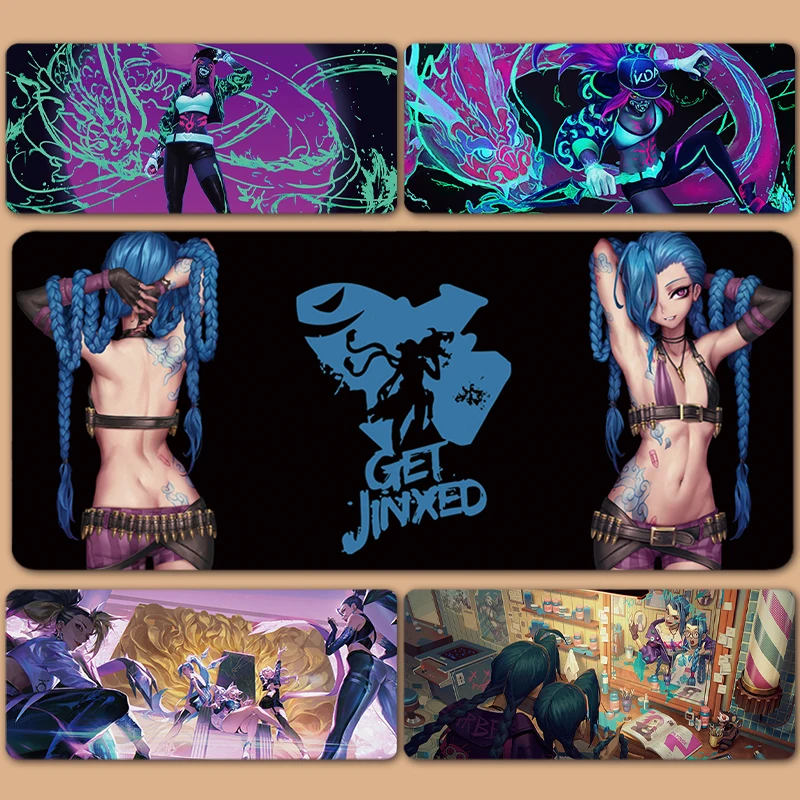 LOL League of Legends Jinx Akali Seraphine Ahri Kaisa Evelynn XXL Large Mousepad Keyboard Pad Mouse Pad