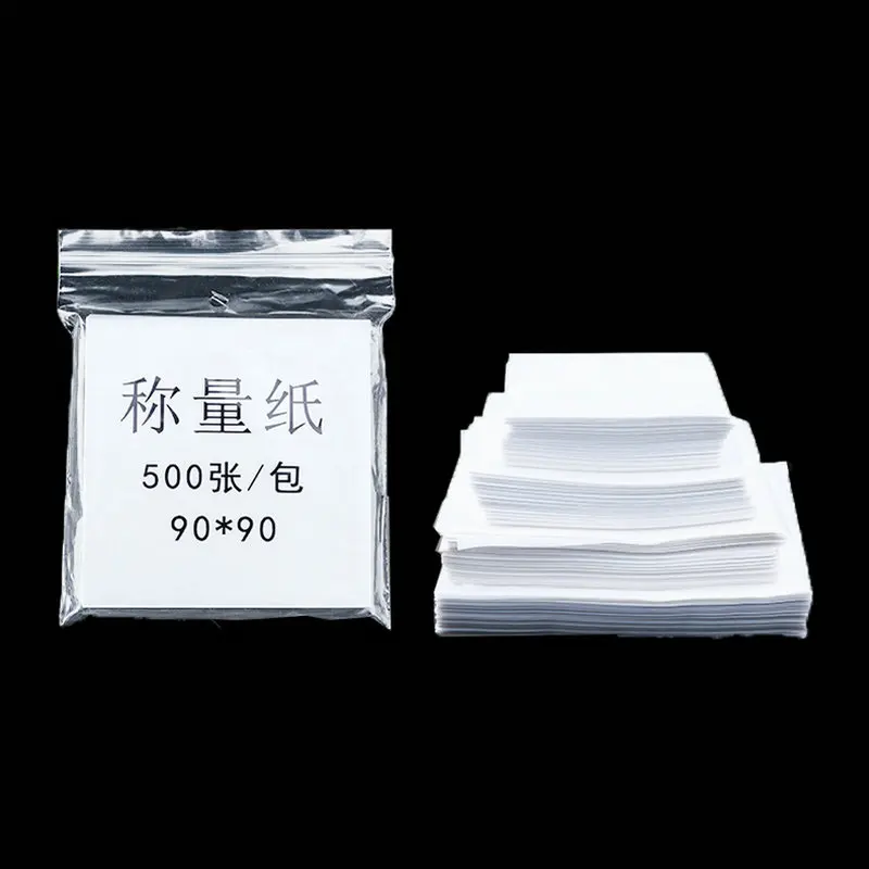 Papel de ácido sulfúrico quadrado para experimentos biológicos, papel de pesagem, Balance Pad, 500Sheets Pack, 60 75 90 100 150 200