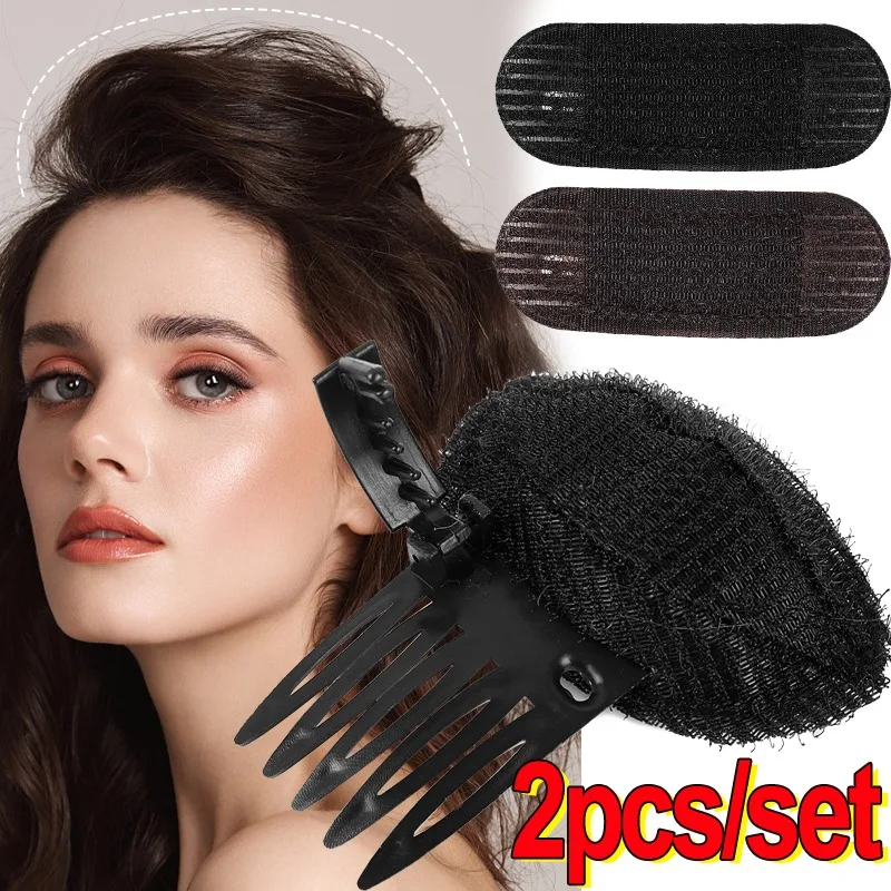 Fluffy Hair Roots Black Magical Tape Clips High Cranial Crest for Women Natural Invisible Hairpin Tuck Comb Salon Shaped Fixator