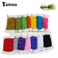 Bimoo-filado de chenilla de rayón, 5M/tarjeta, 2mm, 3mm, 4mm, lanoso, Bugger, ninfa, sanguijuela, Streamer, cuerpo, atado de moscas, Material, Señuelos de pesca de trucha