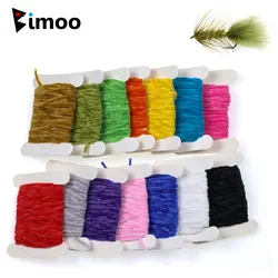 Bimoo 5M/Card 2mm 3mm 4mm Rayon Chenille Yarn Woolly Bugger Nymph Leech Streamer Body Fly Tying Material Trout Fishing Lures